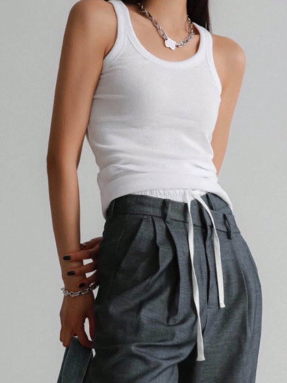 Women's Ribbed Knit Tank Top Y2k - Picture 6 of 7
